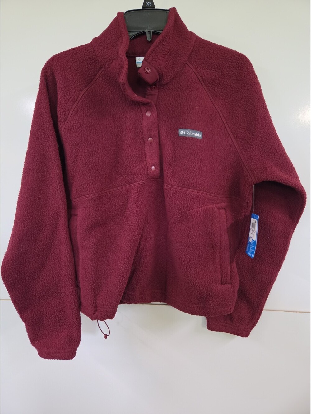 Columbia Jasper Ridge Pebbled Fleece Half Snap Pullover - XS Red Burgundy